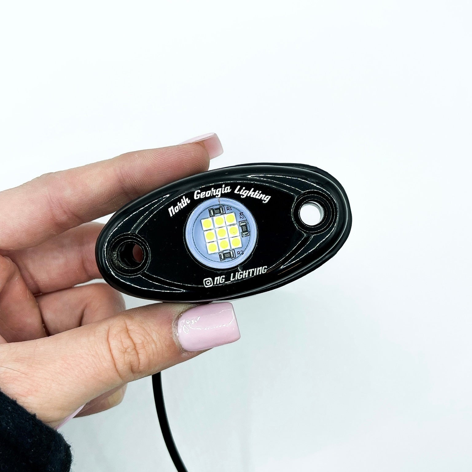 Ultra-Bright 9 LED Pure White Off-Road Rock Lights Kit for Vehicles