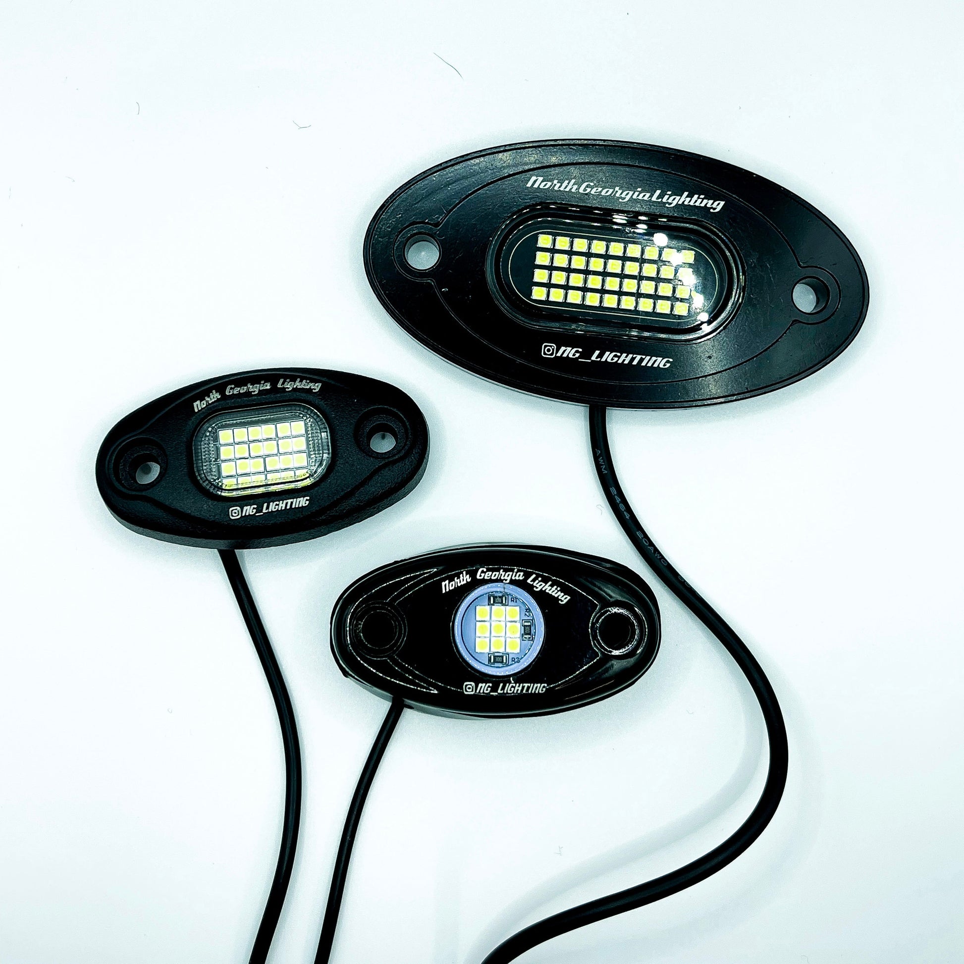 Ultra-Bright 9 LED Pure White Off-Road Rock Lights Kit for Vehicles