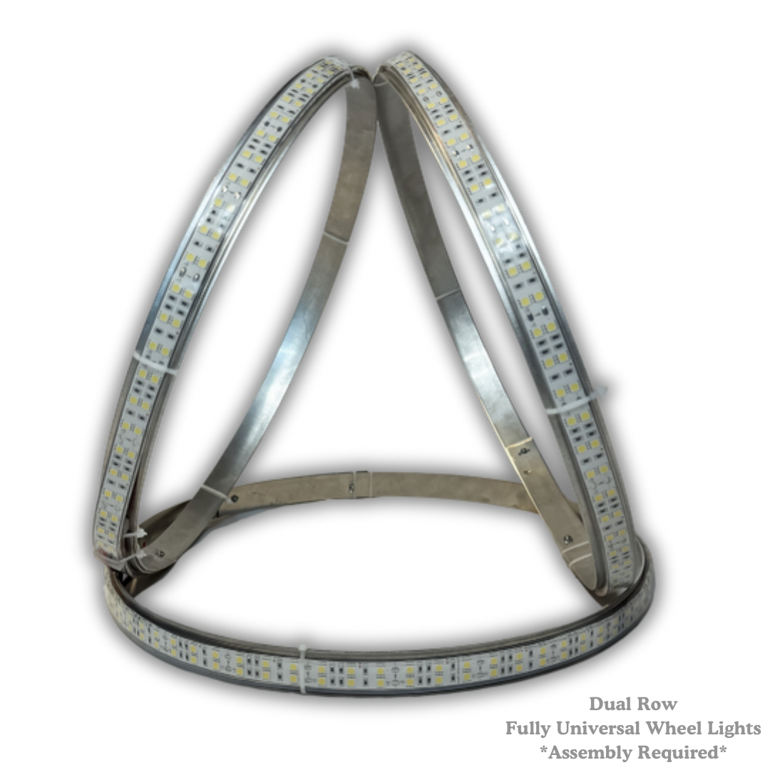 Pure White LED Wheel Lights Kit - Customizable Brightness for Vehicles