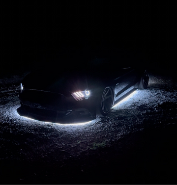 Dynamic Car LED Underglow: 360° Flowing Colors & Pure White Mode