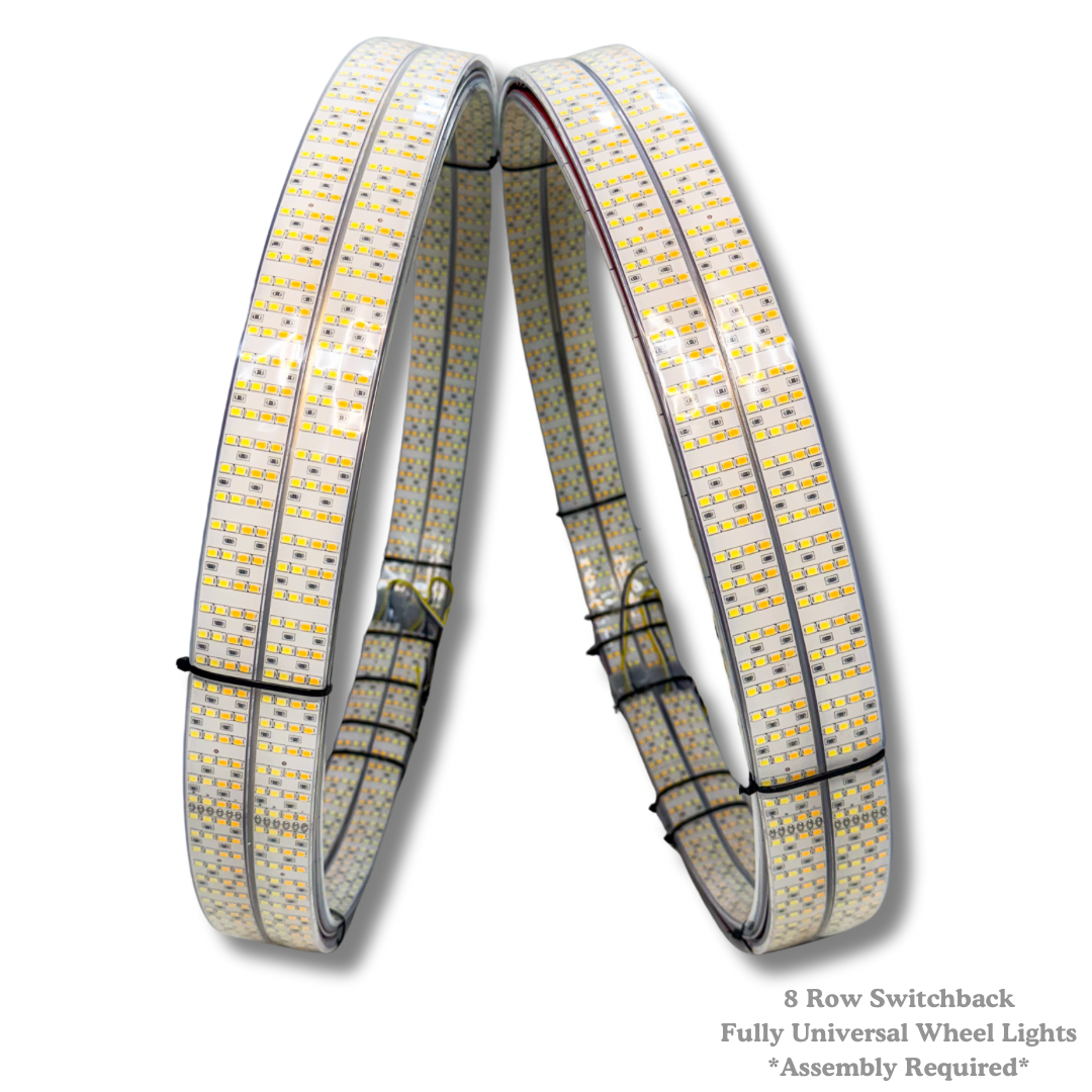 Dynamic 8-Row Switchback Wheel Lights: Dazzling White & Amber LED Kit
