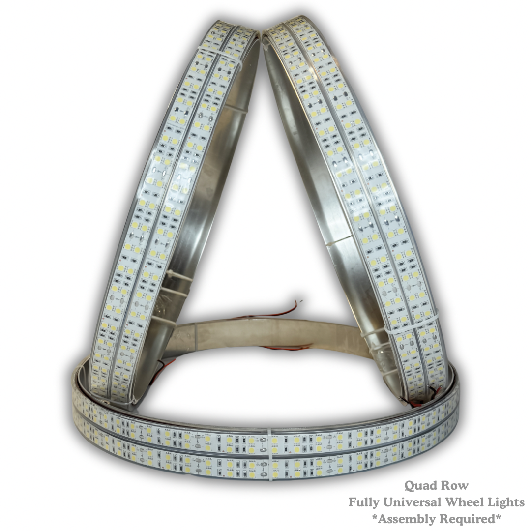 Pure White LED Wheel Lights Kit - Customizable Brightness for Vehicles