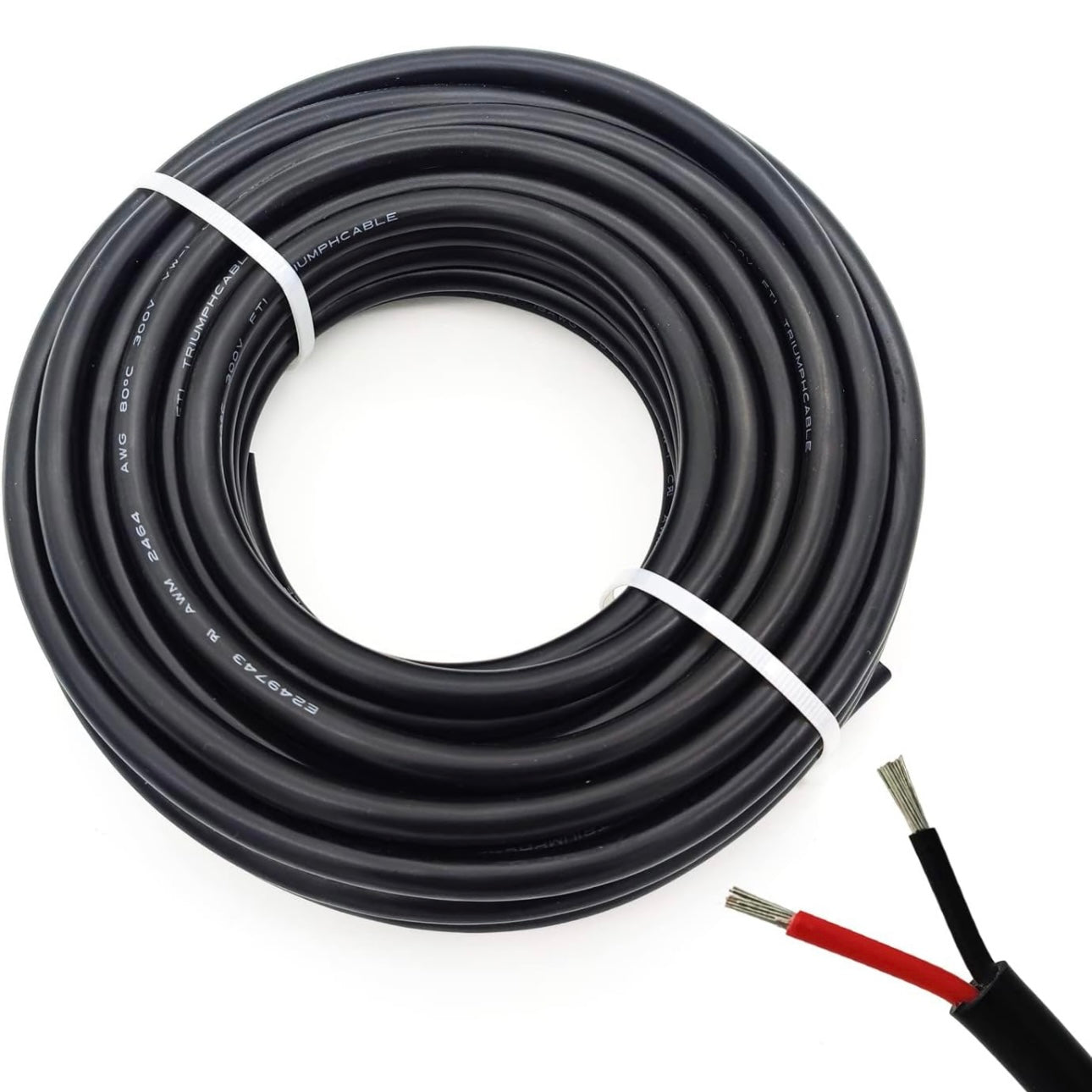 Premium Black Encased 35-Foot Power Installation Wire for Pure White Lights